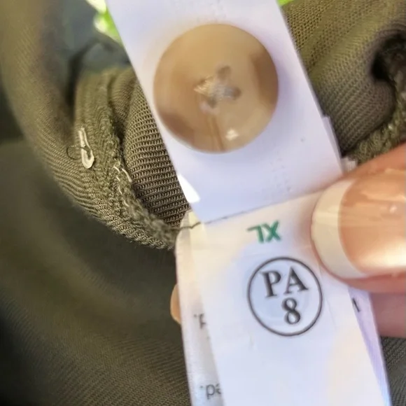 Sz-Cl-SO brand army green shirt dress with fabric belt - Picture 5 of 7